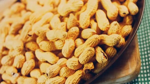 Bowl of Peanuts Panning Shot Close Up