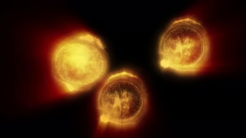 Abstract Glowing Cell Division Particles Science Animation