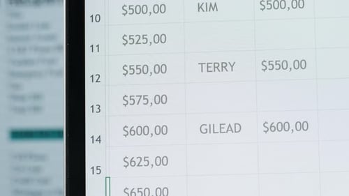Services Payment on Pc Monitor Closeup Online Invoices Contactless Payment Blanks Bills on Computer