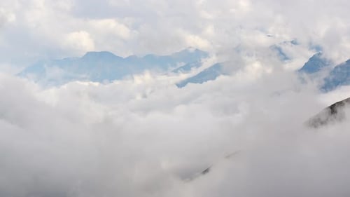 Timelapse storm clouds over the Furka-pass in the Swiss Alps, Europe