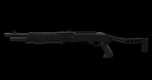Tactical Shotgun – 360° Rotation (4K, Alpha)