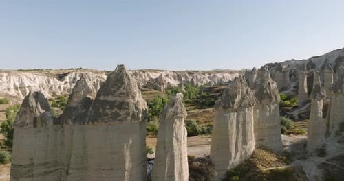 Aerial view of Fairy Chimneys in Cappadocia, Turkey