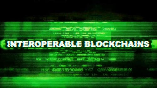 Interoperable Blockchains Tech Word Hi Tech Backgrounds