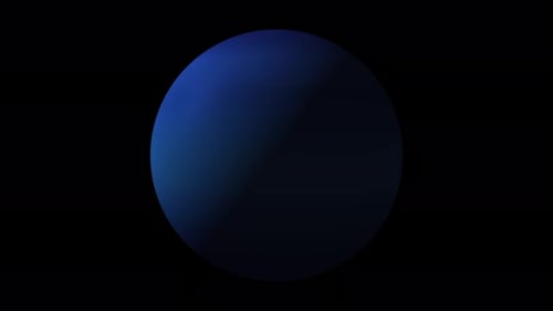 View of spinning blue planet Neptune planet animation.