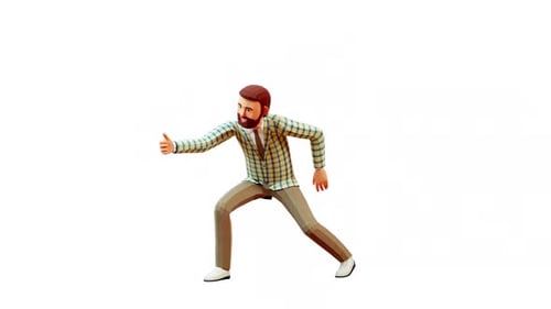 Casual Man Giving a Thumbs Up Gesture Animation Loop