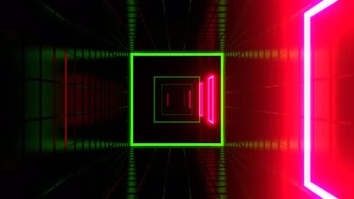 Light Green And Pink Led Dynamic Square Strobe Tunnel Background Vj Loop I 4K