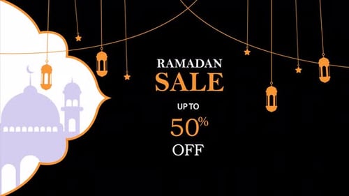 Ramadan Sale Social Media Post Template Concept Animation Video - Transparent