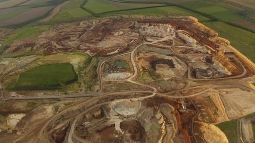 Sand quarry, to divide the dredged material into different fractions at sand extraction,