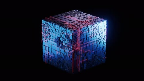 Würfelkonstruktion mit abstrakter Technologie