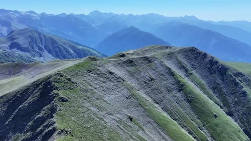 Mercantour national park in french Alps from bird's eye view