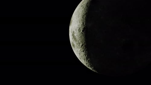 Glimpse of the Sunlit Portion of the Moon From Outer Space