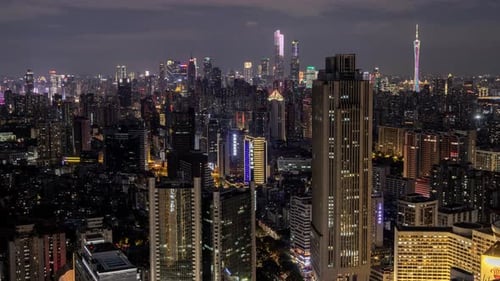 Guangzhou Skyline Timelpase at Night