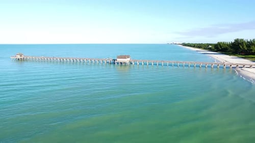Naples Pier Flyover by Aerial Drone Above