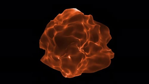 Abstract Orange Color 3d Ball Liquid Animated