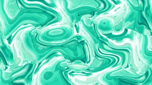 Fluid Abstract Green and White Paint Swirl Seamless Loop