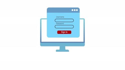 Sign In Your Website Concept Flat Design Animation