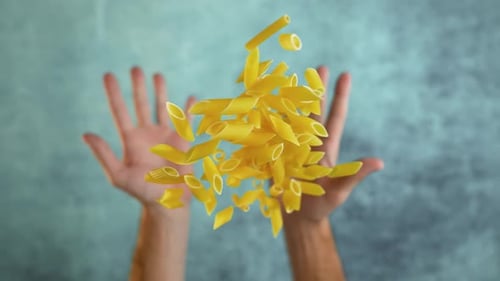 Pile of Dough Thrown in Slow Motion
