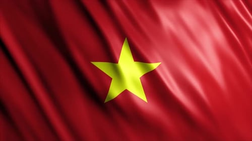 Realistic Waving Vietnam Flag Loop Animation