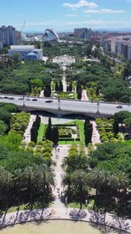 Stunning Turia Gardens at Valencia valence community Spain.