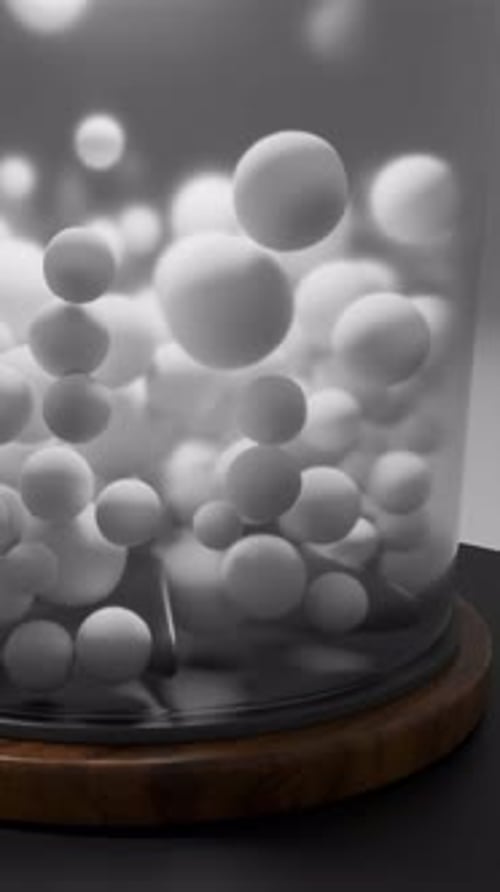 Animation de formes de boucles 3D de sphères blanches