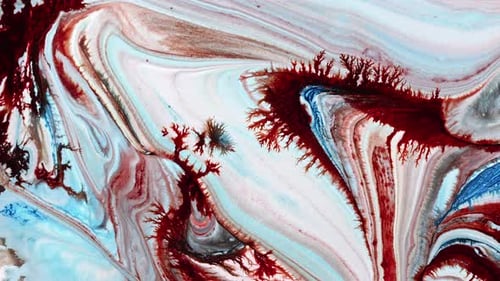 Ink Drops And Surreal Shapes Spread On Background Surface 21