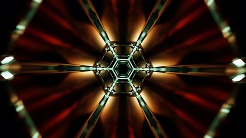Sci-fi vj loop cosmic fractal hexagon geometric kaleidoscope