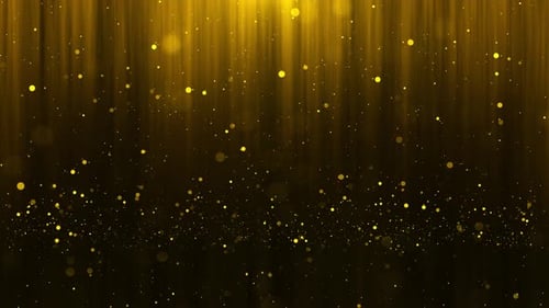 Golden Luxury Light Rays Stage with Falling Particles particle form abstract animation background