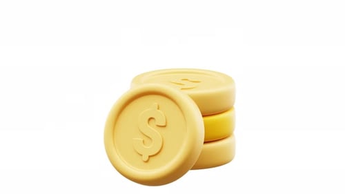 3d coin dollar looping animation