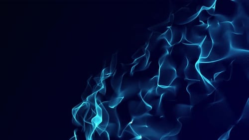 Dynamic Blue Glowing Abstract Particle Fluid Wave Loop