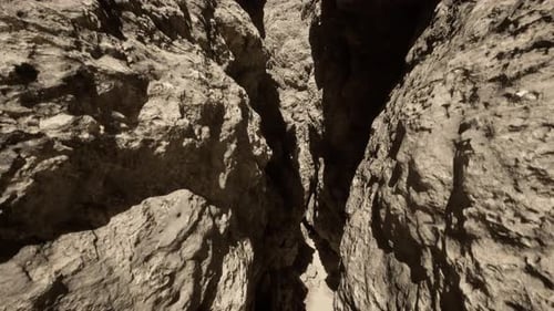 A Rock Formation with a Narrow Opening in the Middle