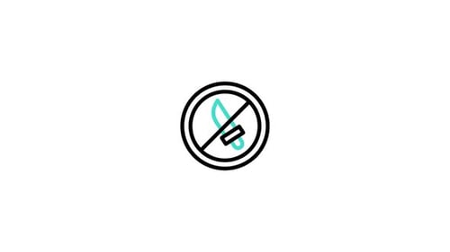No Knife Prohibition Icon Flat Design Animation