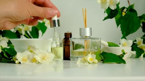 Essential Oils and Fresh Flowers for Aromatherapy