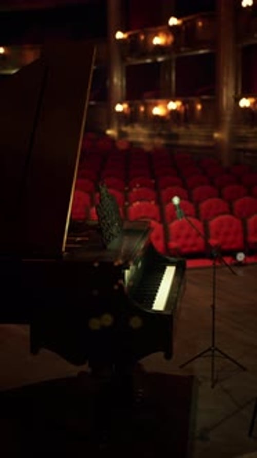 Elegant Golden Particles Rising from Stage for Performance Backdrop