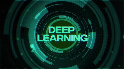 Deep Learning Text On Futuristic Cyberspace Background