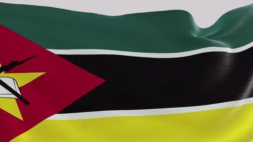 Realistic Waving Flag of Mozambique Seamless Loop
