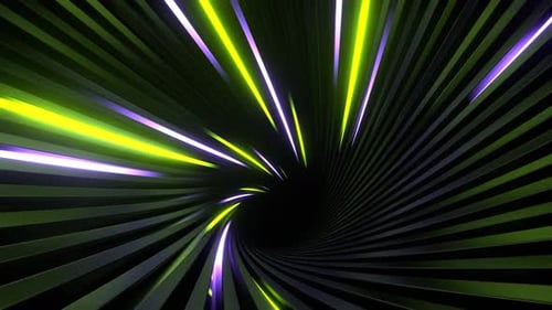 Purple And Light Green Amazing Neon Spiral Tunnel Background Vj Loop In 4K