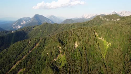 Aerial View of Lush Green Mountain Range