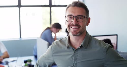 Thinking, arms crossed leader and employees working in boardroom for company