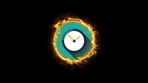Dynamic Energy Effect Revealing Glowing Clock Icon