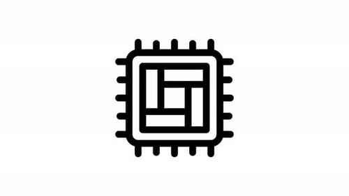 microchip line icon animation