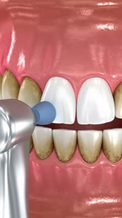 Realistic 3D Dental Plaque Removal and Tooth Whitening Animation