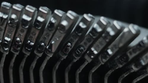Extreme Close Up of Typewriter Keys