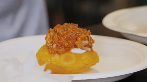 Spainish Restaurant with Traditional Food Catalonian Cuisine Delicious Croquettes Tapas with Cheese