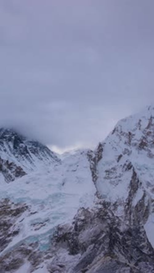 Everest and Nuptse Mountains Himalaya Nepal Vertical Video