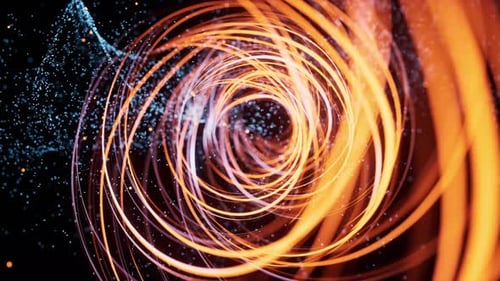 Flowing curve and particles background