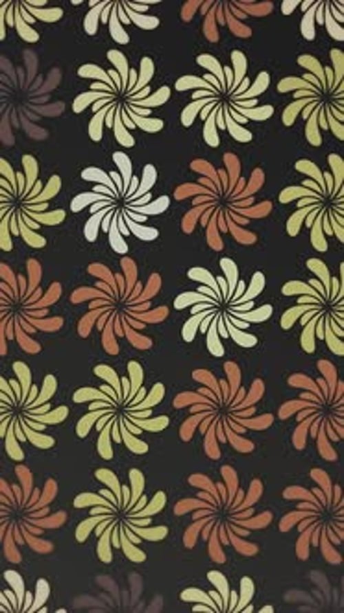 Retro Swirling Floral Pattern Background Animation