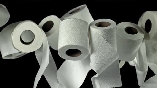 Toilet Paper Flies Up and Falls Down Filmed on a Highspeed Camera at 1000 Fps