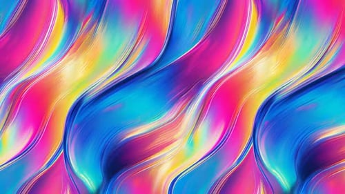 Lebendige, farbenfrohe abstrakte Wellenbewegungsgrafik mit Irisierung