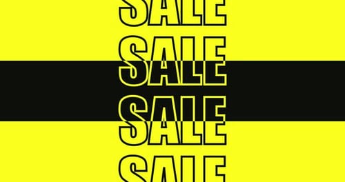 Animation en boucle d'arrière-plan de vente Bannière de vente Bannière d'animation de typographie cinétique avec texte de vente