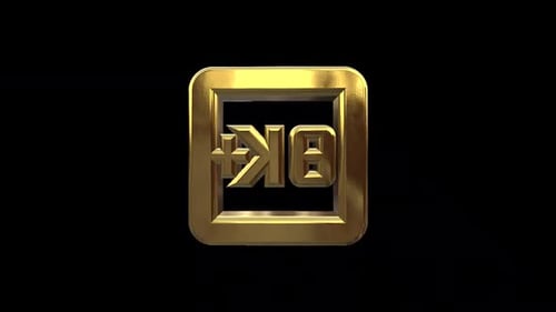 Golden 8K Plus 3D Spinning Logo Animation